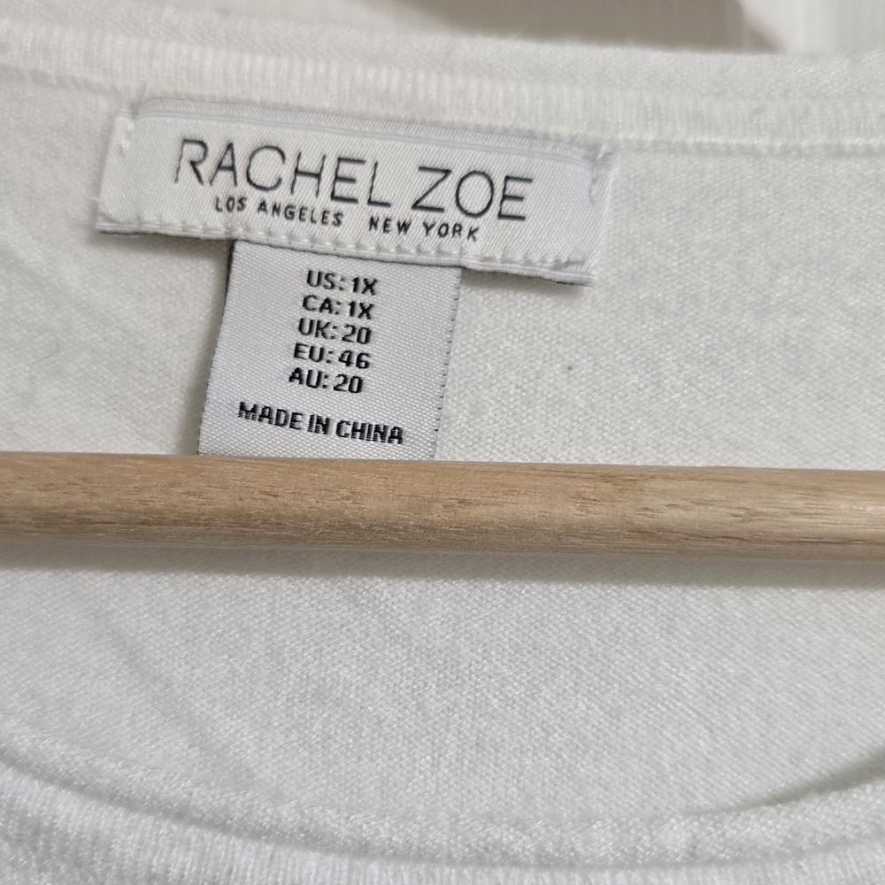 Striped White and Black Top with Red Heart Accents Rachel Zoe - Picture 3 of 5